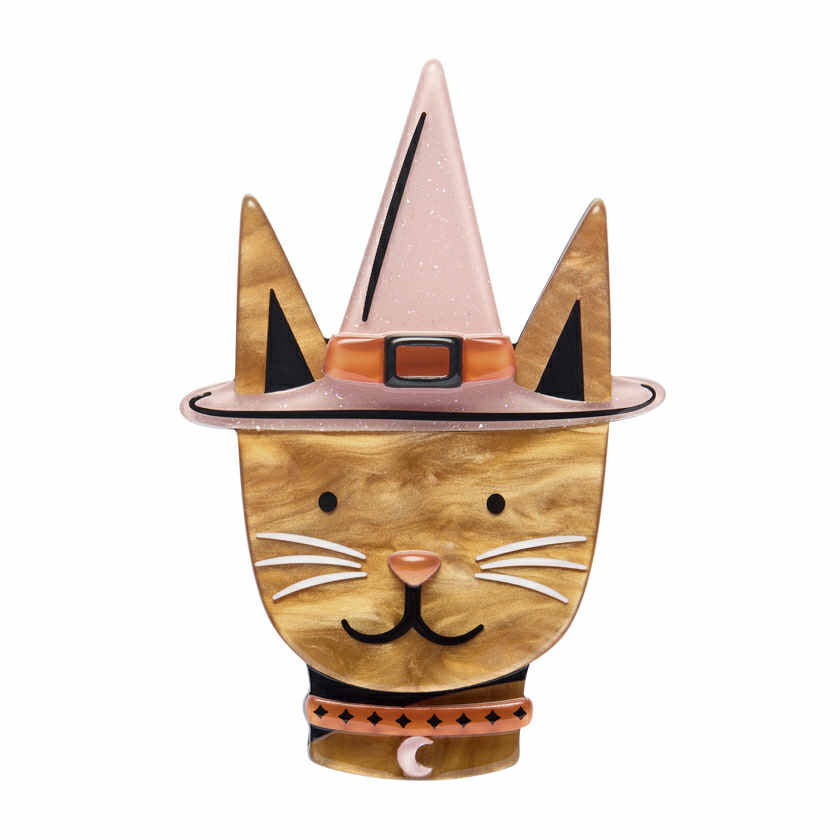 ERSTWILDER - "Bewitched Kitty Brooch" - HAUNTED AT HEART- HALLOWEEN COLLECTION