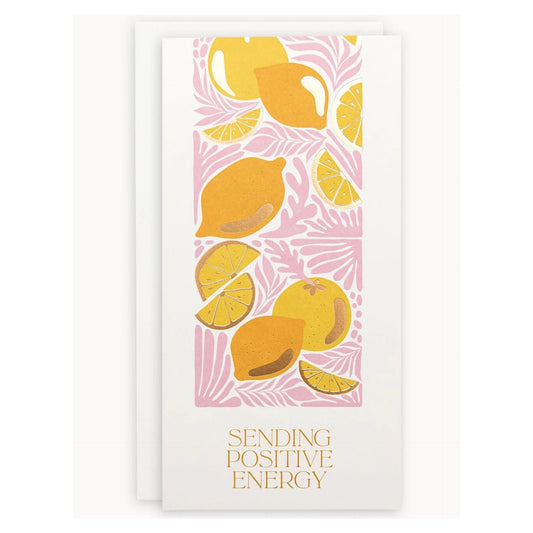 BESPOKE LETTERPRESS - "Positive Energy" Tall Greeting Card
