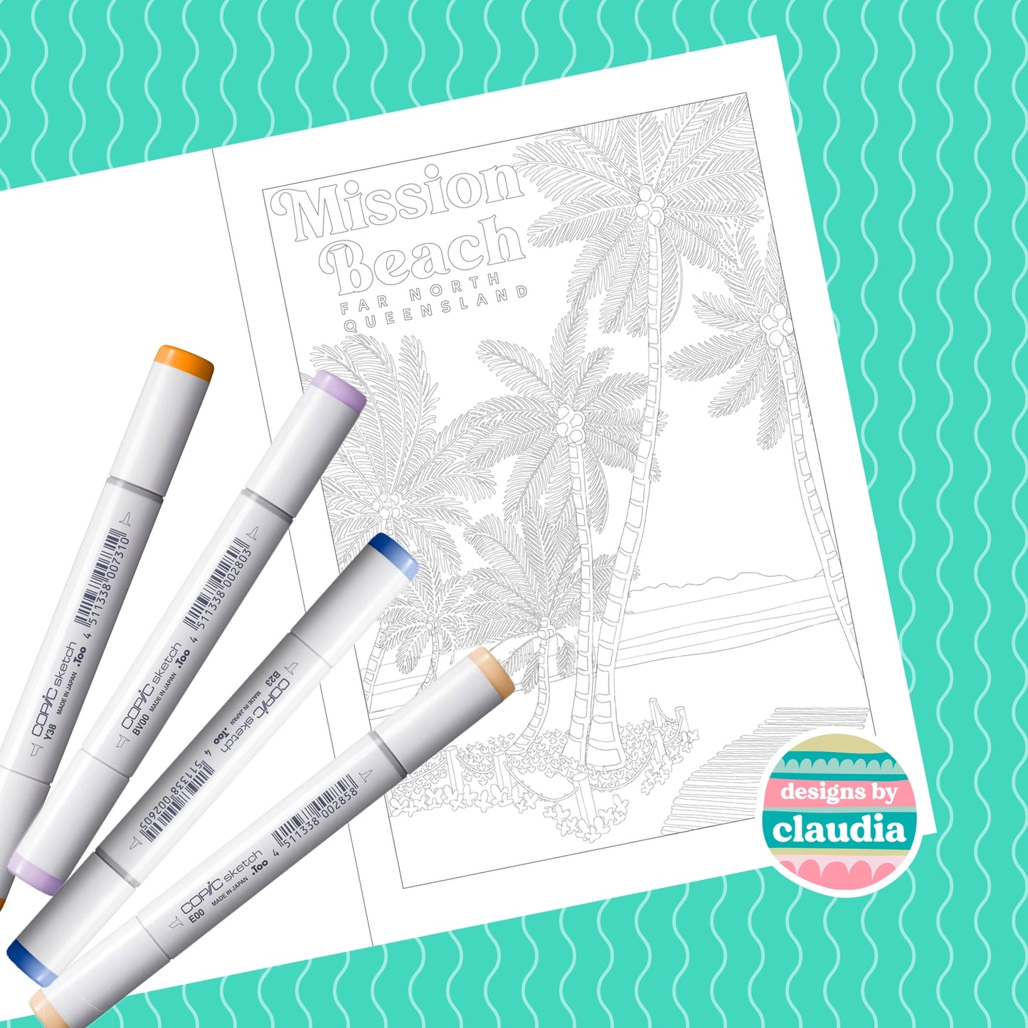 Designs by Claudia - Far North Queensland Colouring Book