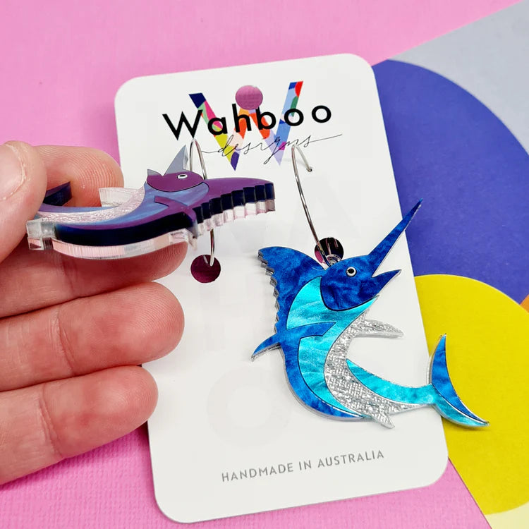 WAHBOO- Marlin Hoop Dangle Earrings