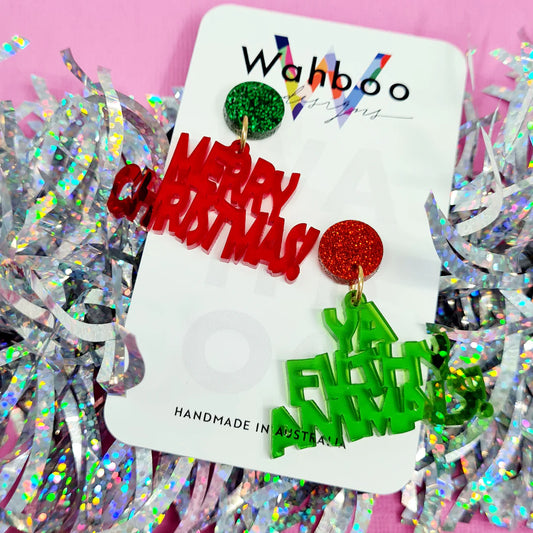 WAHBOO- Christmas Ya Filthy Animals Dangle Earrings