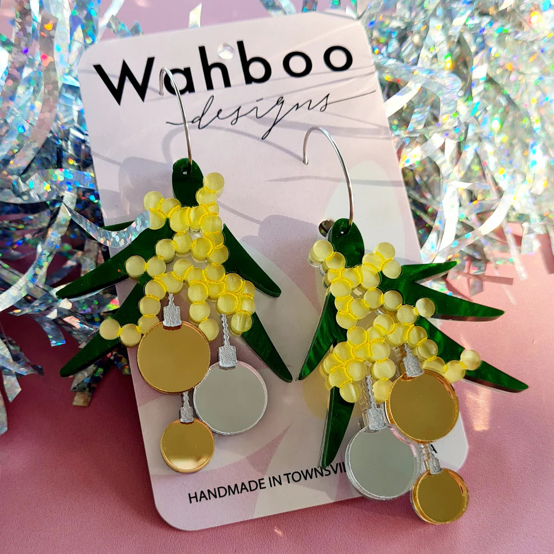 WAHBOO- Christmas Wattle Dangle Earrings