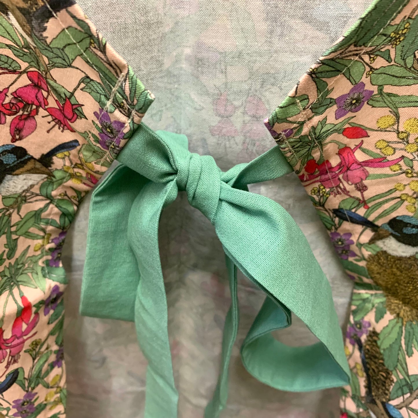 MUMMA WHOOPEE- "Fairy Wrens & Fuschia" Scenic Route Fabric- APRON