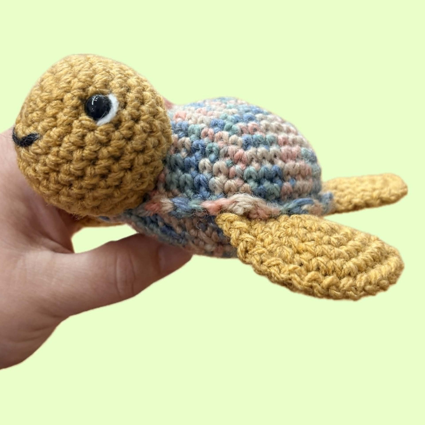 BEAKNITS-Crocheted Turtle - Colourful Shell