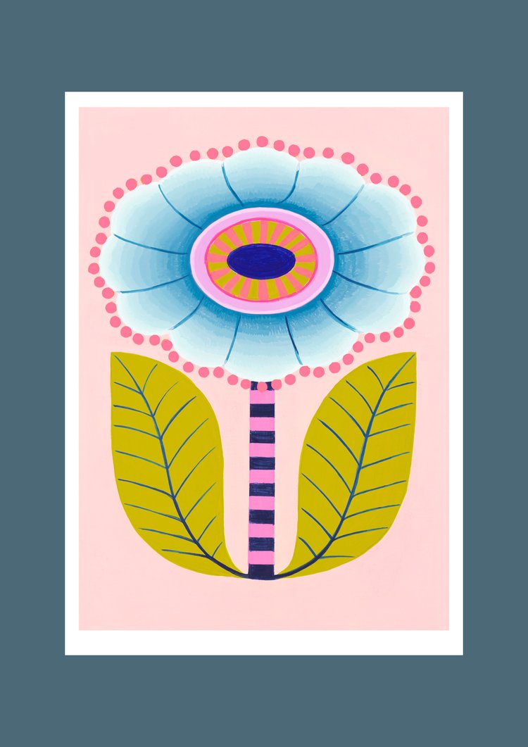 CLAIRE ISHINO- MEDIUM LIMITED EDITION A4 PRINTS- Blue Bloom