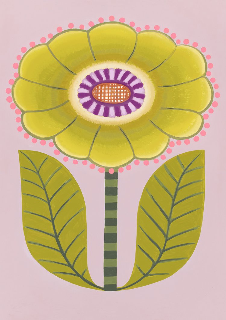CLAIRE ISHINO- MEDIUM LIMITED EDITION A4 PRINTS- Yellow Bloom