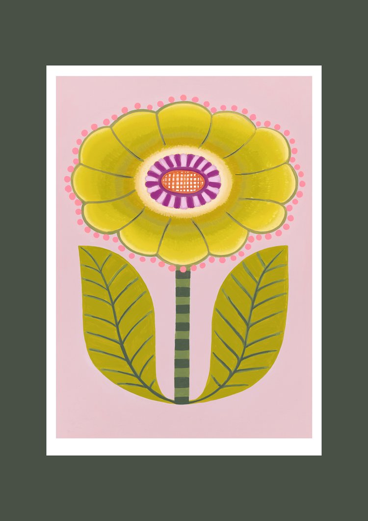CLAIRE ISHINO- MEDIUM LIMITED EDITION A4 PRINTS- Yellow Bloom