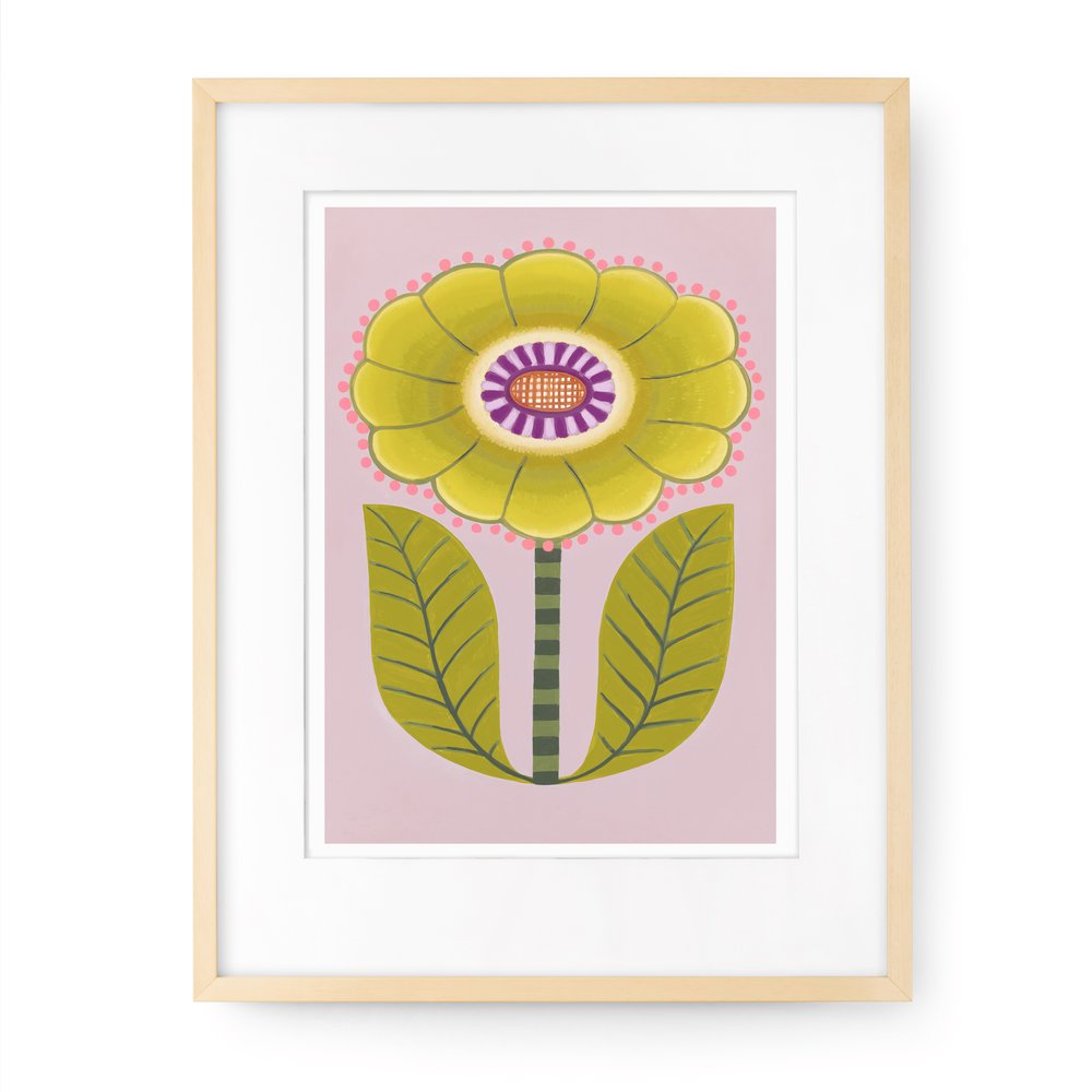 CLAIRE ISHINO- MEDIUM LIMITED EDITION A4 PRINTS- Yellow Bloom