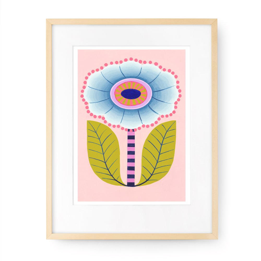 CLAIRE ISHINO- MEDIUM LIMITED EDITION A4 PRINTS- Blue Bloom