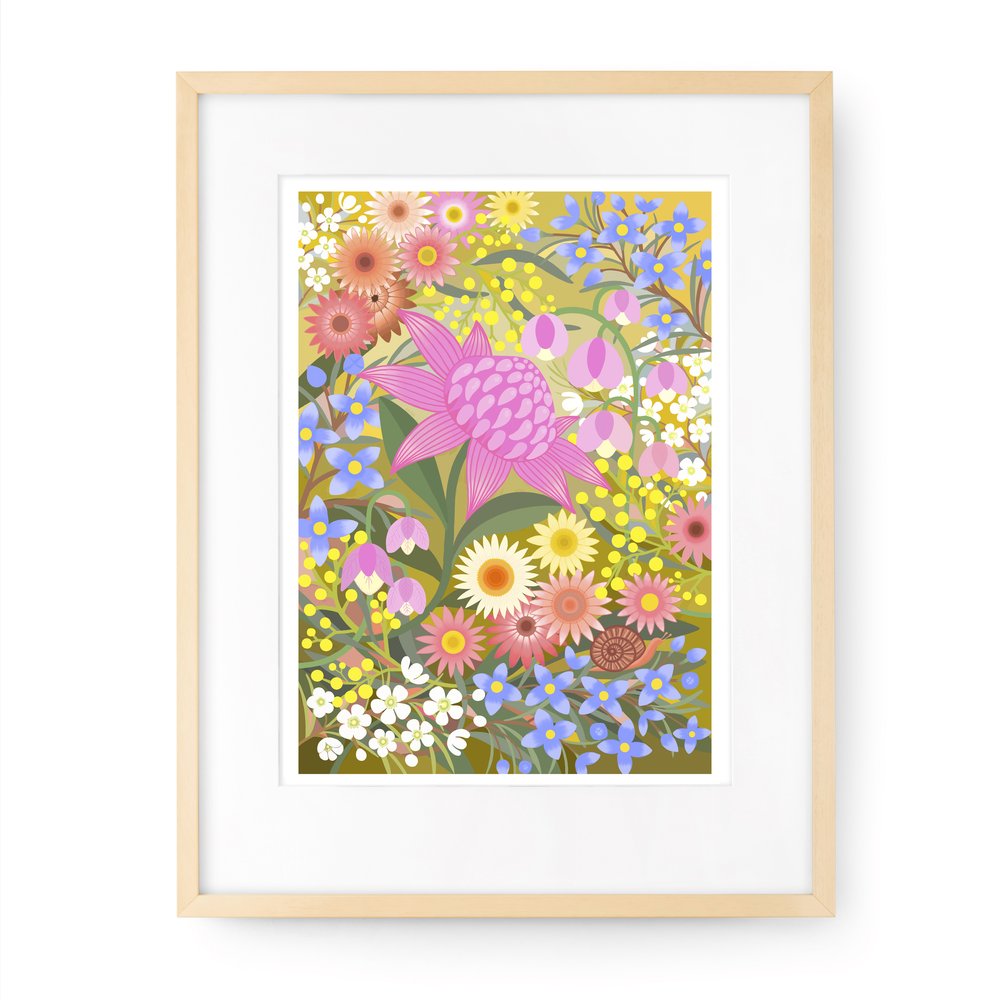 CLAIRE ISHINO- MEDIUM LIMITED EDITION A4 PRINTS- Golden Spring
