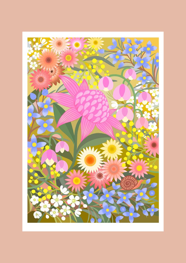 CLAIRE ISHINO- MEDIUM LIMITED EDITION A4 PRINTS- Golden Spring