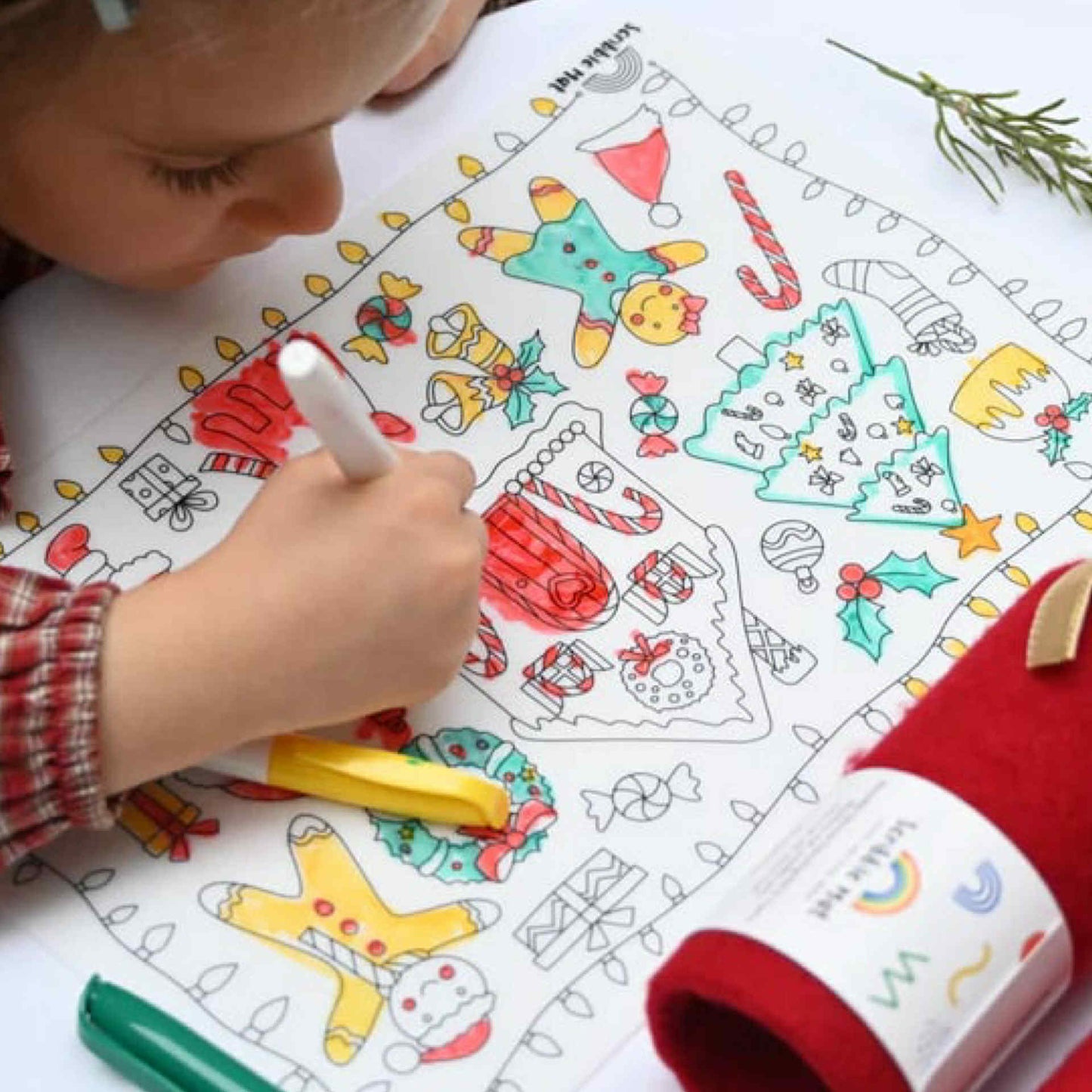 SCRIBBLE MAT- ORIGINAL- Christmas Cracker Reusable Scribble Mat- 3 Pens