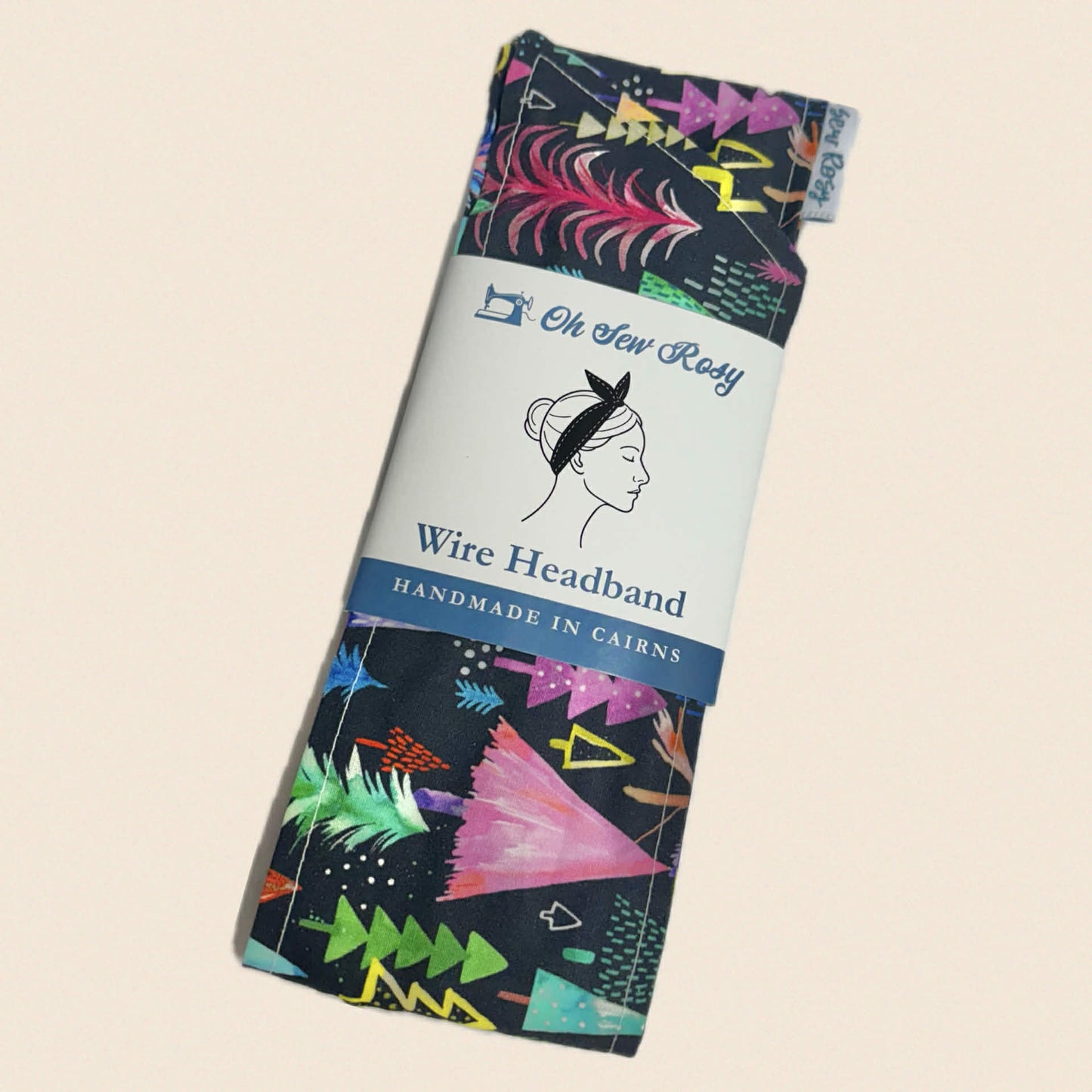 OH SEW ROSY: CHRISTMAS WIRE HEADBAND - Christmas Trees on Black