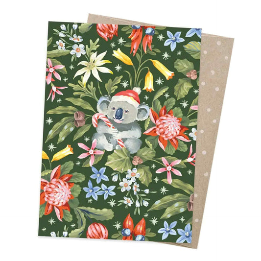 EARTH GREETINGS- Christmas Koala - Christmas Greeting Card - Jane Branchflower
