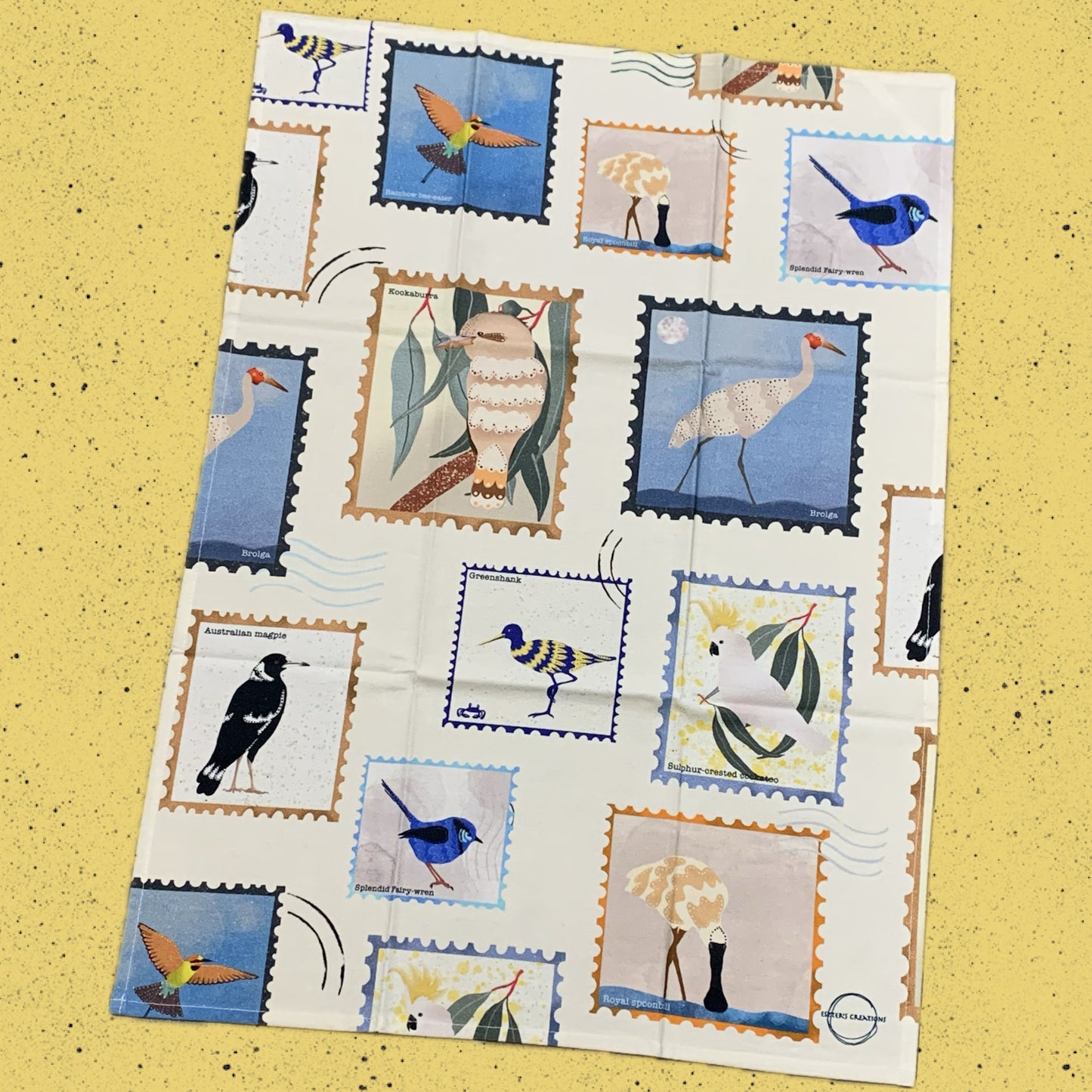 ESZTER'S CREATIONS - "Australian Birds"- Tea Towel