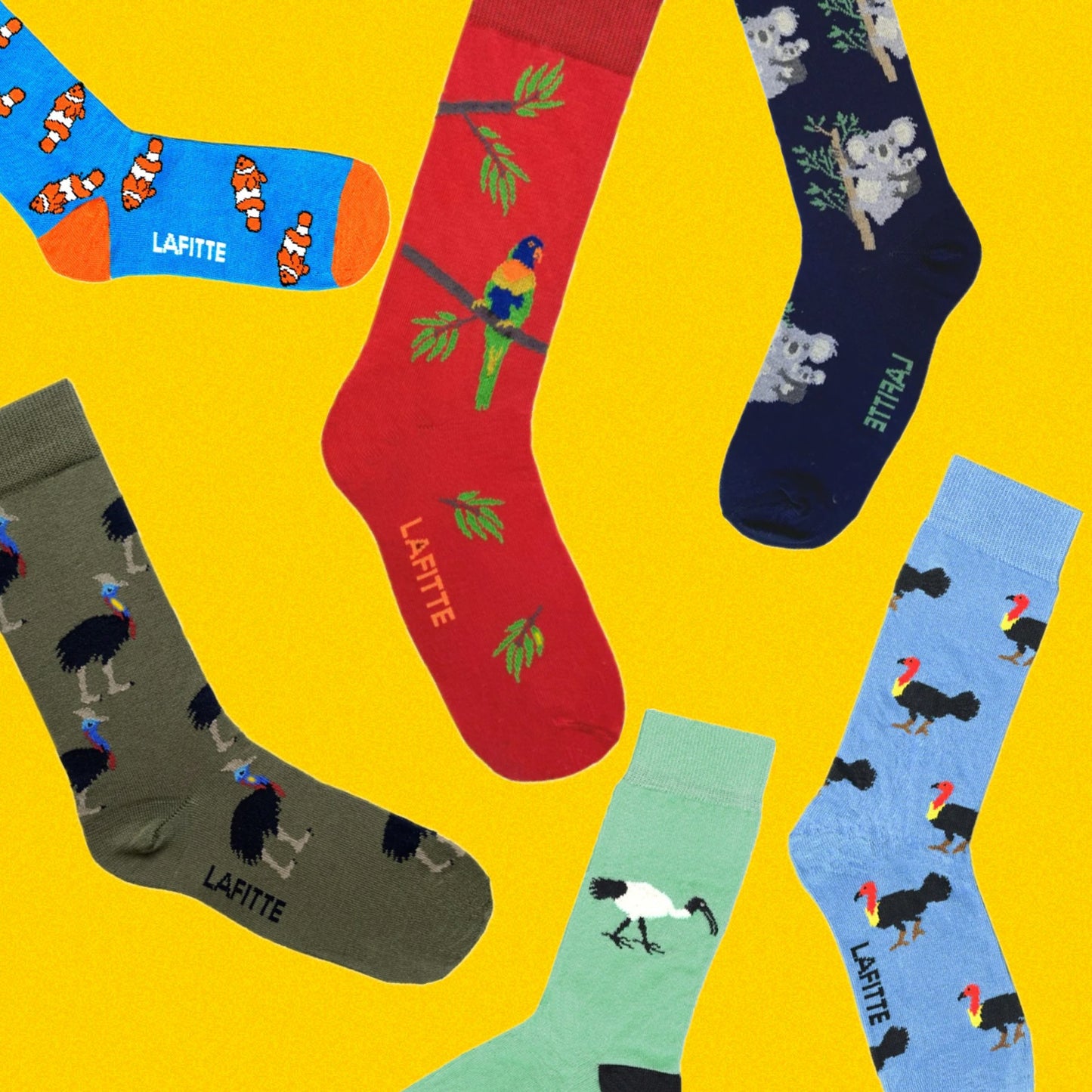 LAFITTE - BRUSH TURKEY SOCKS - BLUE COTTON