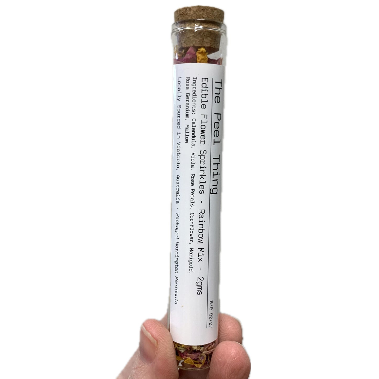 The Peel Thing- Edible Flower Sprinkles- “Rainbow Mix” - Gift Size Test Tube