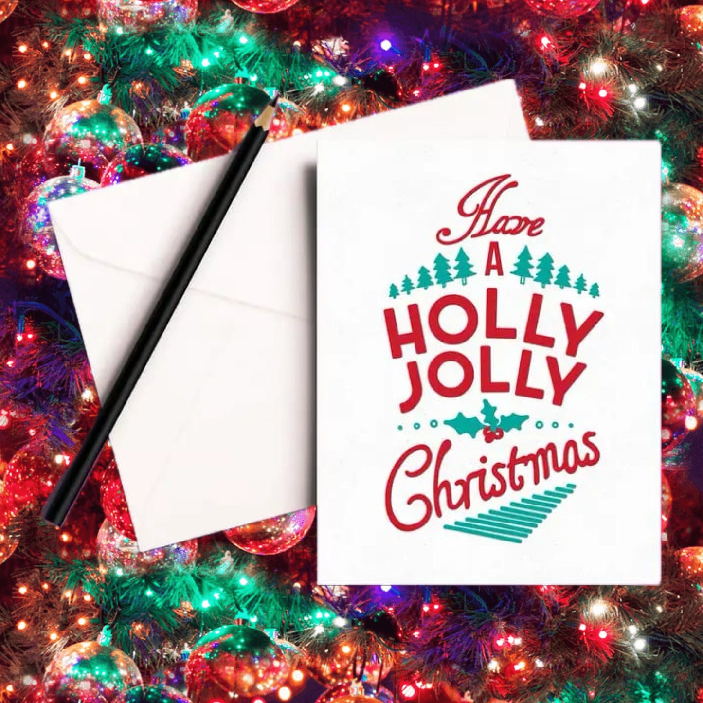 NOOK & BURROW- "Holly Jolly Christmas"- Christmas Card