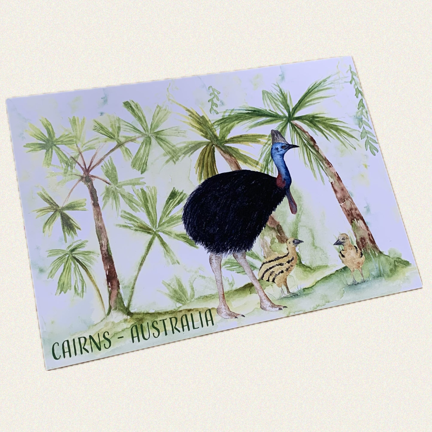 Shanna Trees Creations- Cassowary & Chicks Postcard
