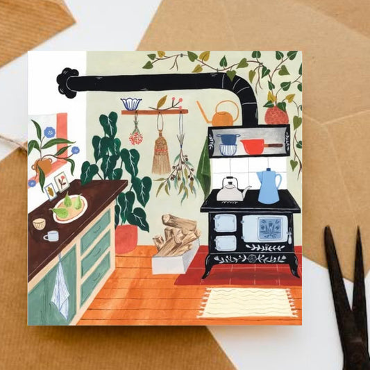 FLORA WAYCOTT - "Rustic Kitchen" Square Greeting Card