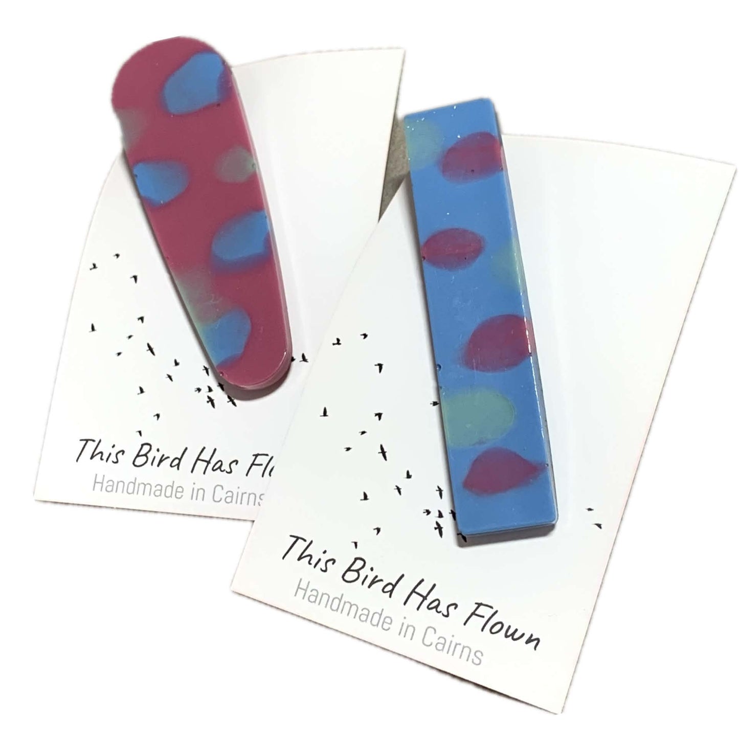 THIS BIRD HAS FLOWN - Maroon Tie Dye - Large Acrylic Alligator Hair Clip