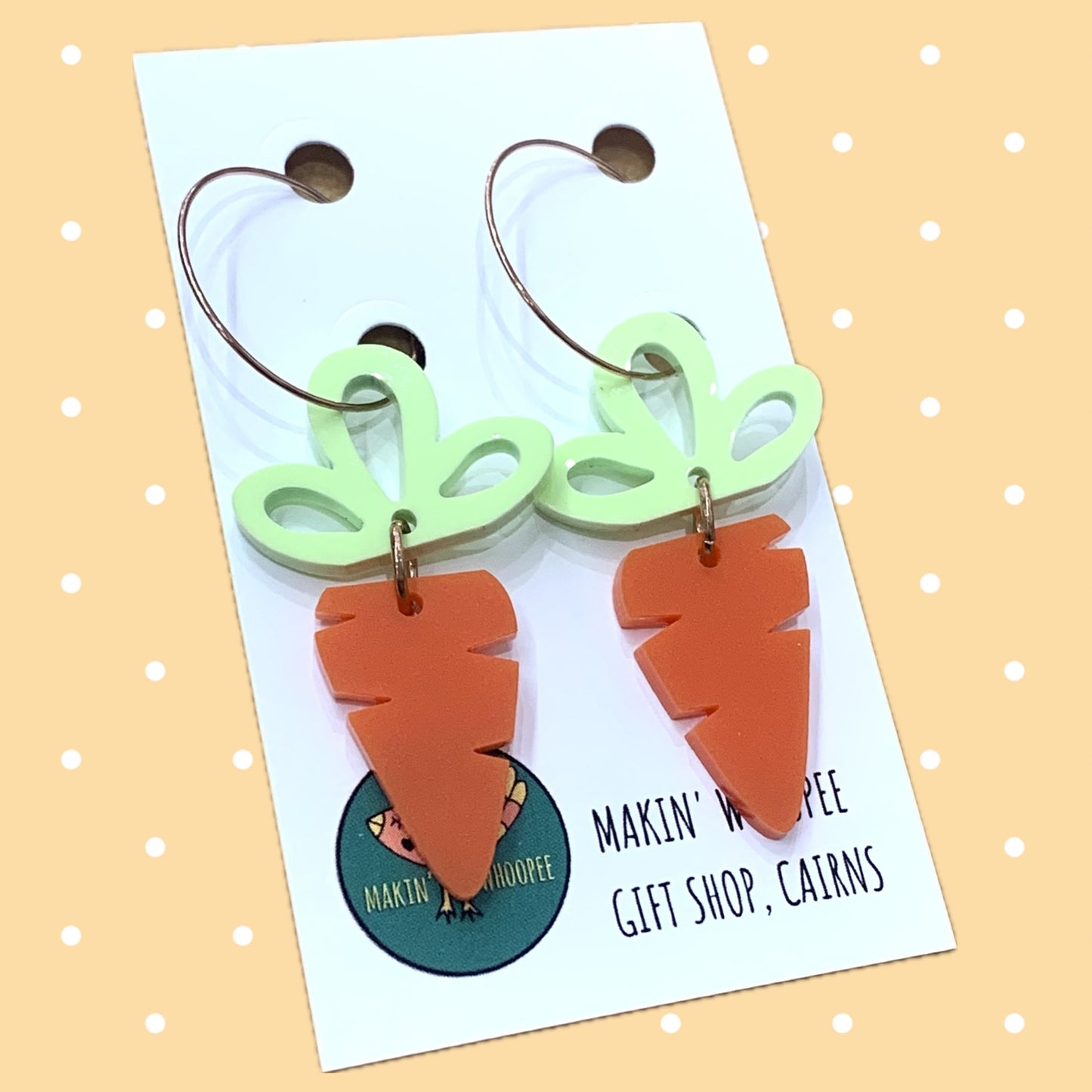 MAKIN' WHOOPEE - Loopy Carrots- Easter Hoop Dangles