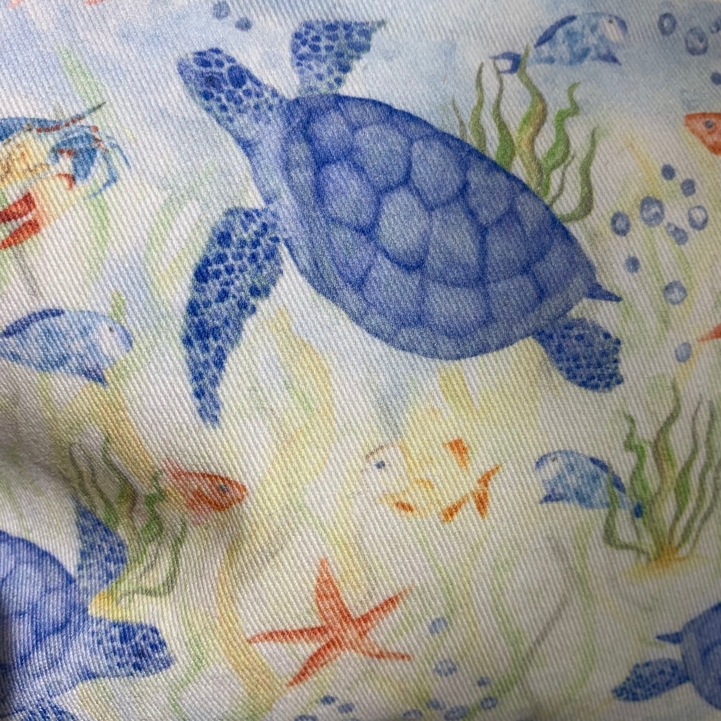Shanna Trees Creations- "Turtles" Cotton Tote Bag- White