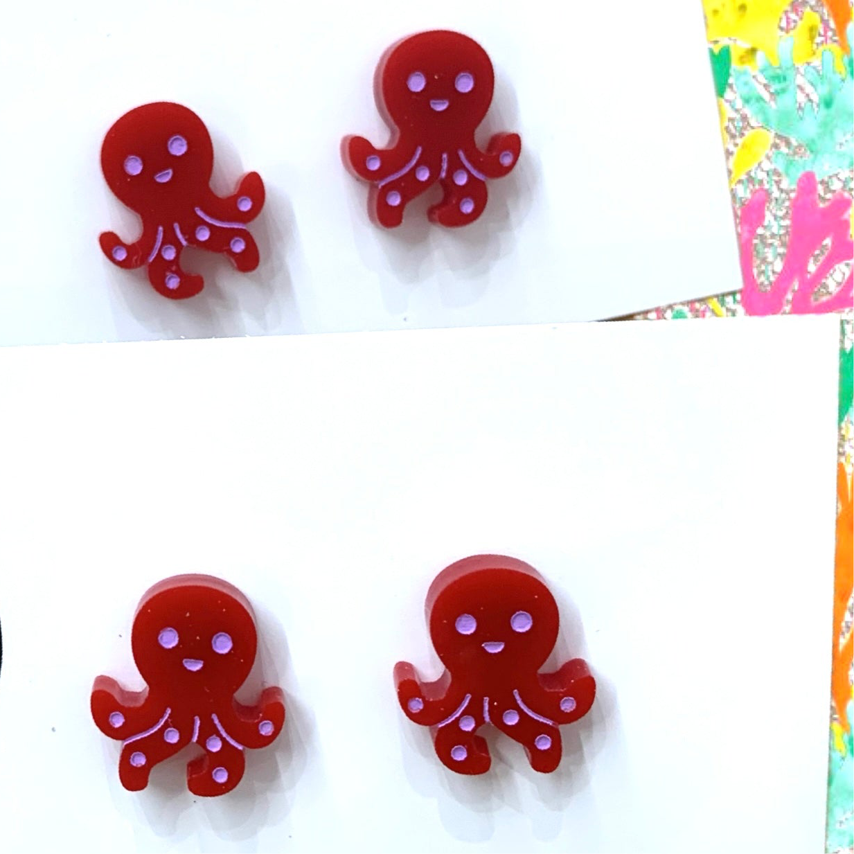 MAKIN' WHOOPEE - Octopus Studs- Red