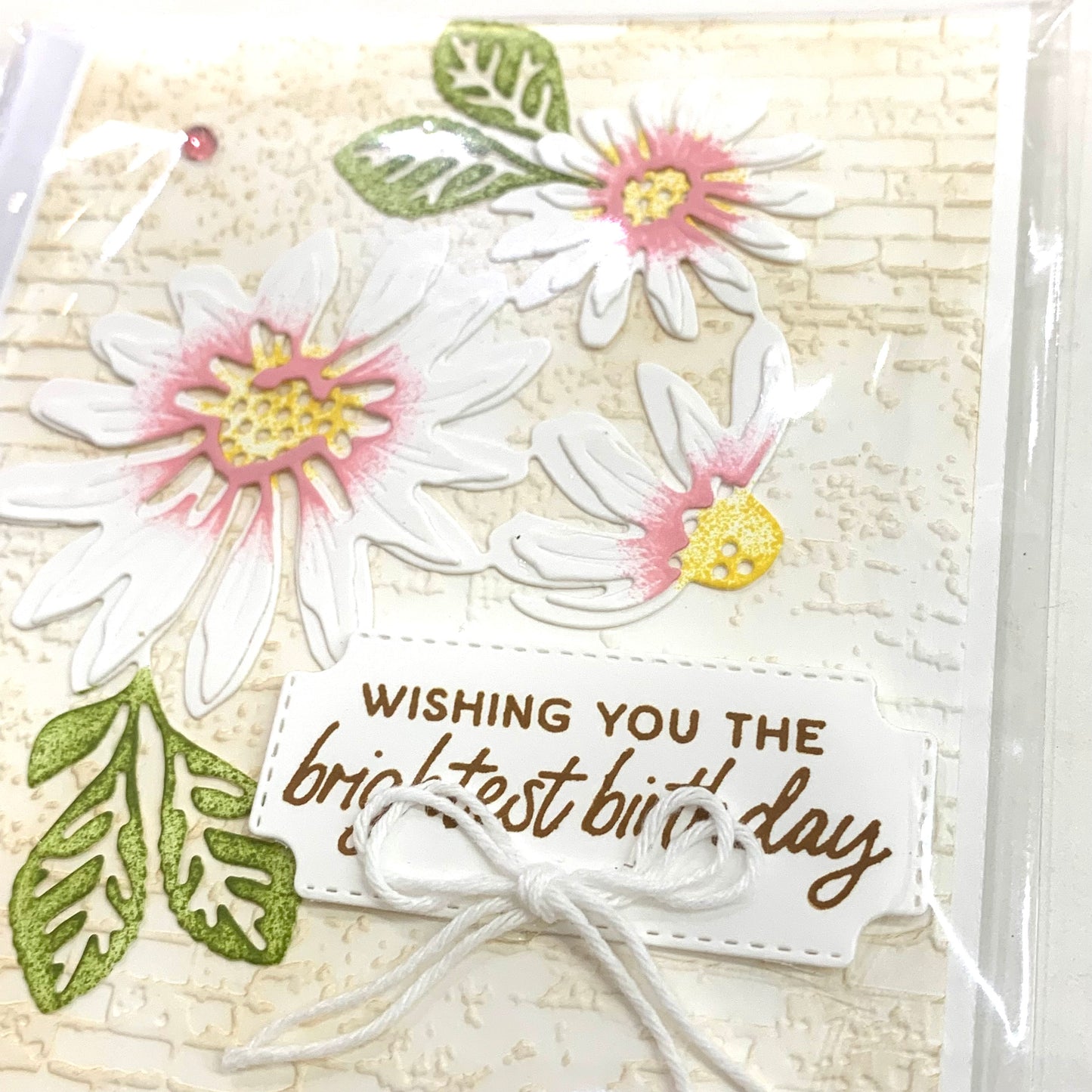 PAPER POSSUM- BIRTHDAY DAISIES- HANDMADE GREETING CARD