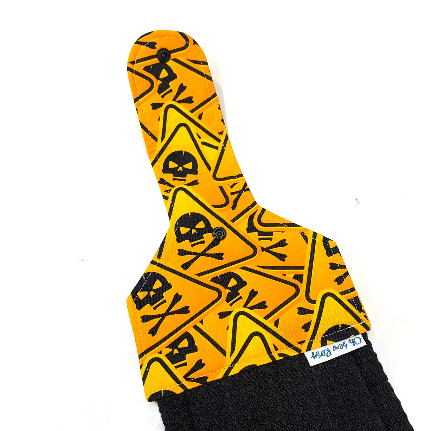 OH SEW ROSY: Hanging Towels- Hazardous Kitchen Black