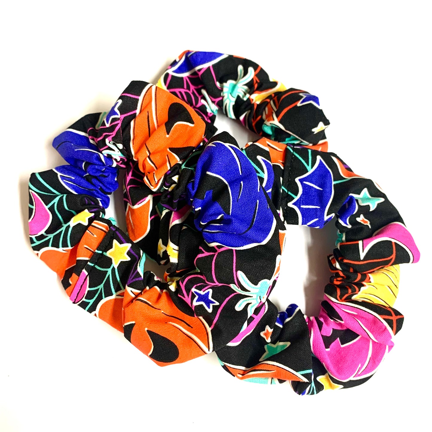 MUMMA WHOOPEE - "Pumpkin Web" Halloween Regular Scrunchies
