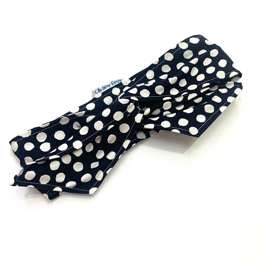 OH SEW ROSY: REDUCED WIRE HEADBAND - Black Spotty