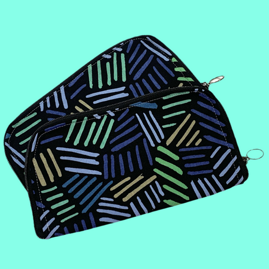 OH SEW ROSY: Wallets/Purses- Blue Green Dash