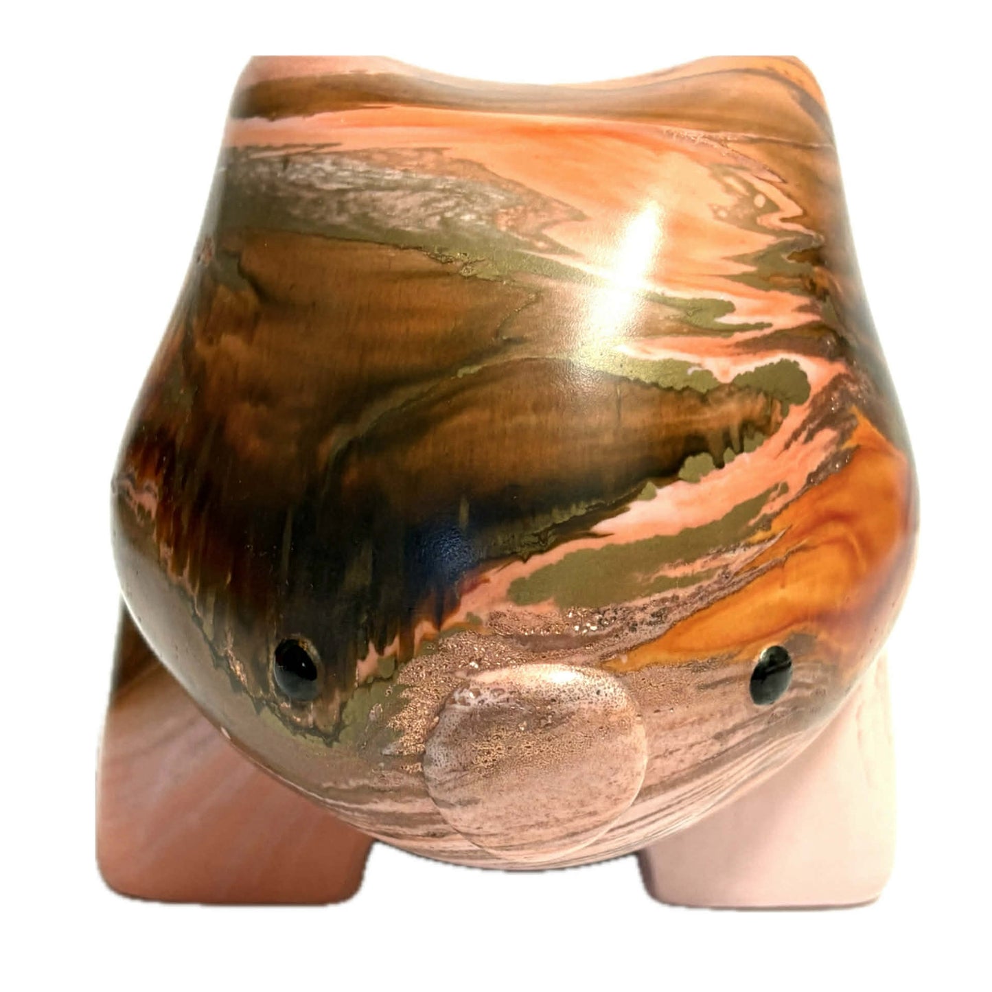 PETE CROMER - RESIN WOMBAT Natural #2 - Just Peachy & Browns