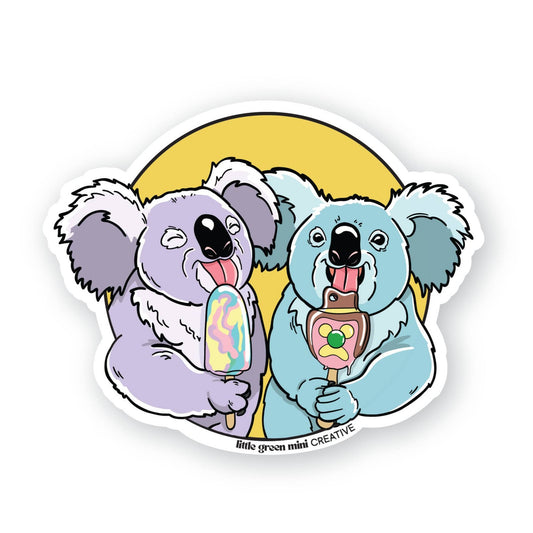 GREEN MINI CREATIVE- "Koalas Eating Ice Cream" Sticker