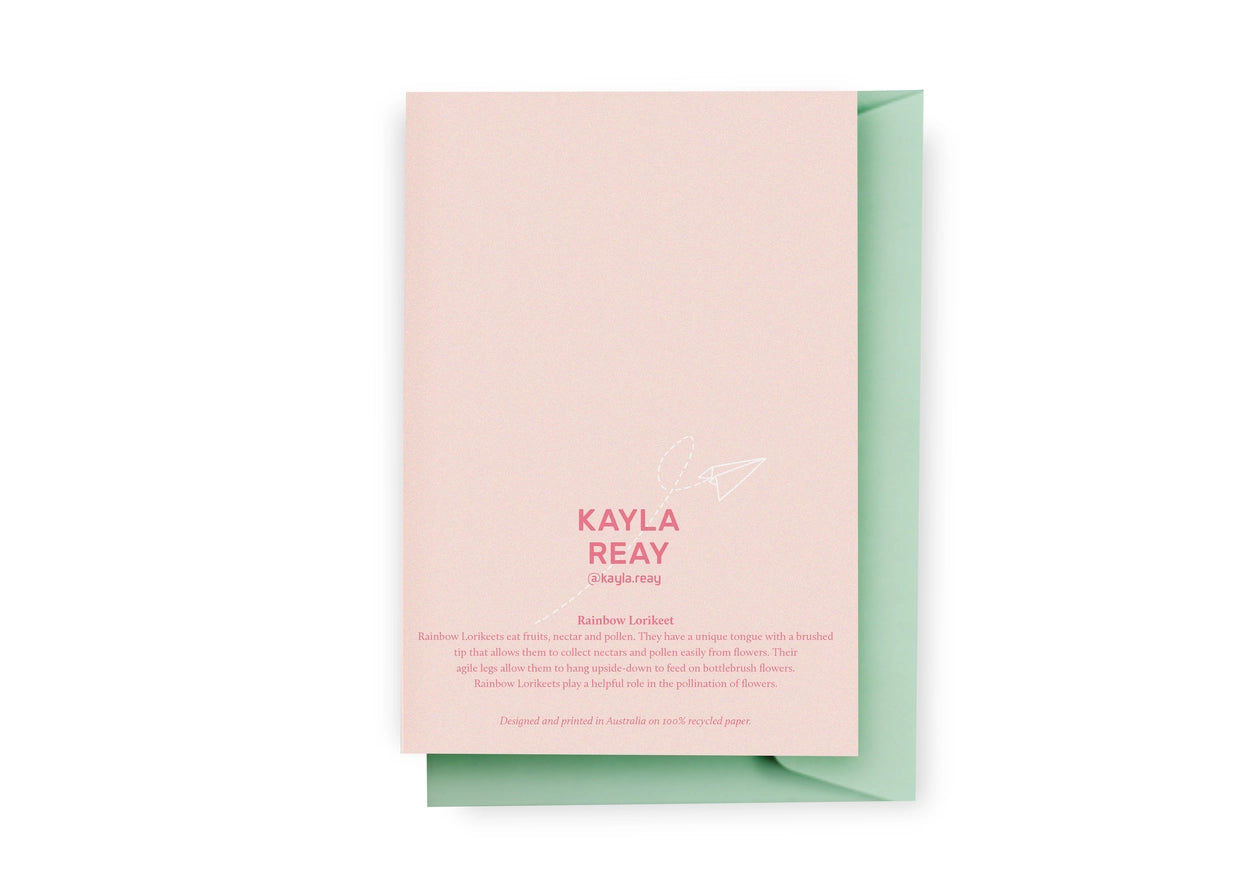 KAYLA REAY- Rainbow Lorikeet Greeting Card