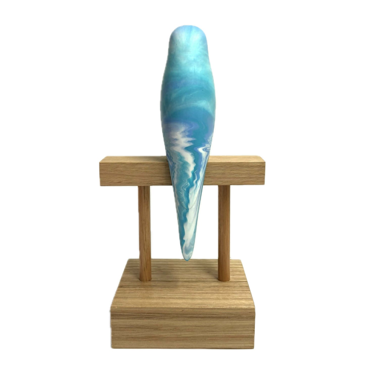 PETE CROMER - RESIN BUDGERIGAR #1 - Blue Ocean Swirl