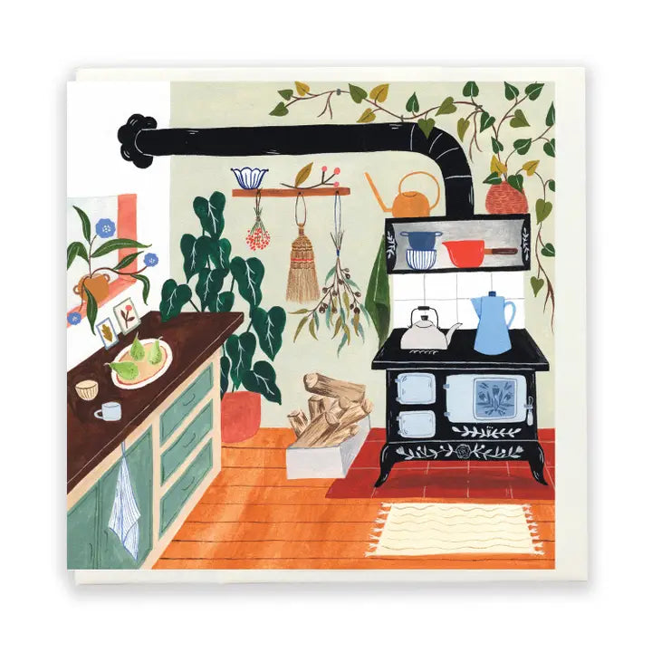 FLORA WAYCOTT - "Rustic Kitchen" Square Greeting Card