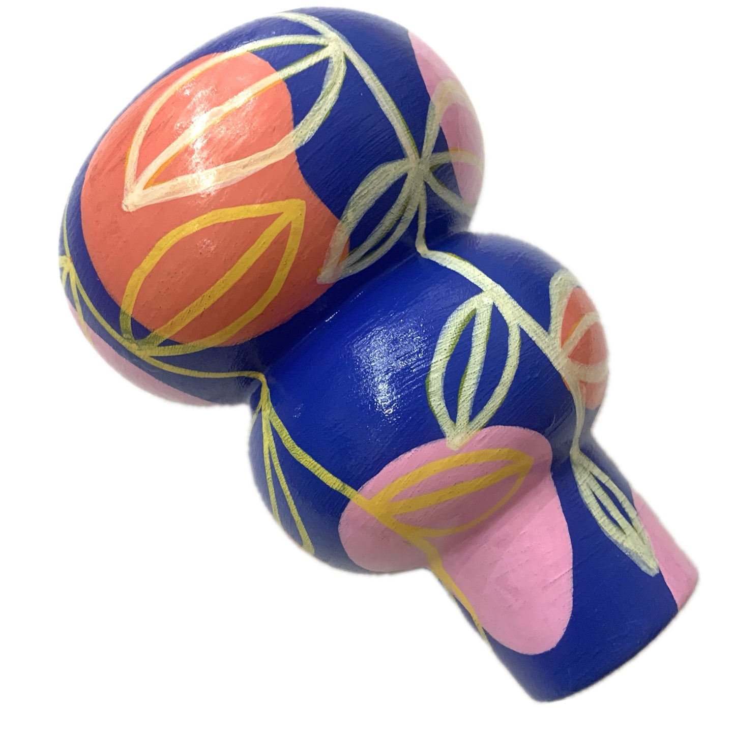 THIS BIRD HAS FLOWN - Small Vine Vase- Blue, Pink, Peach & Yellow- Decorative Only