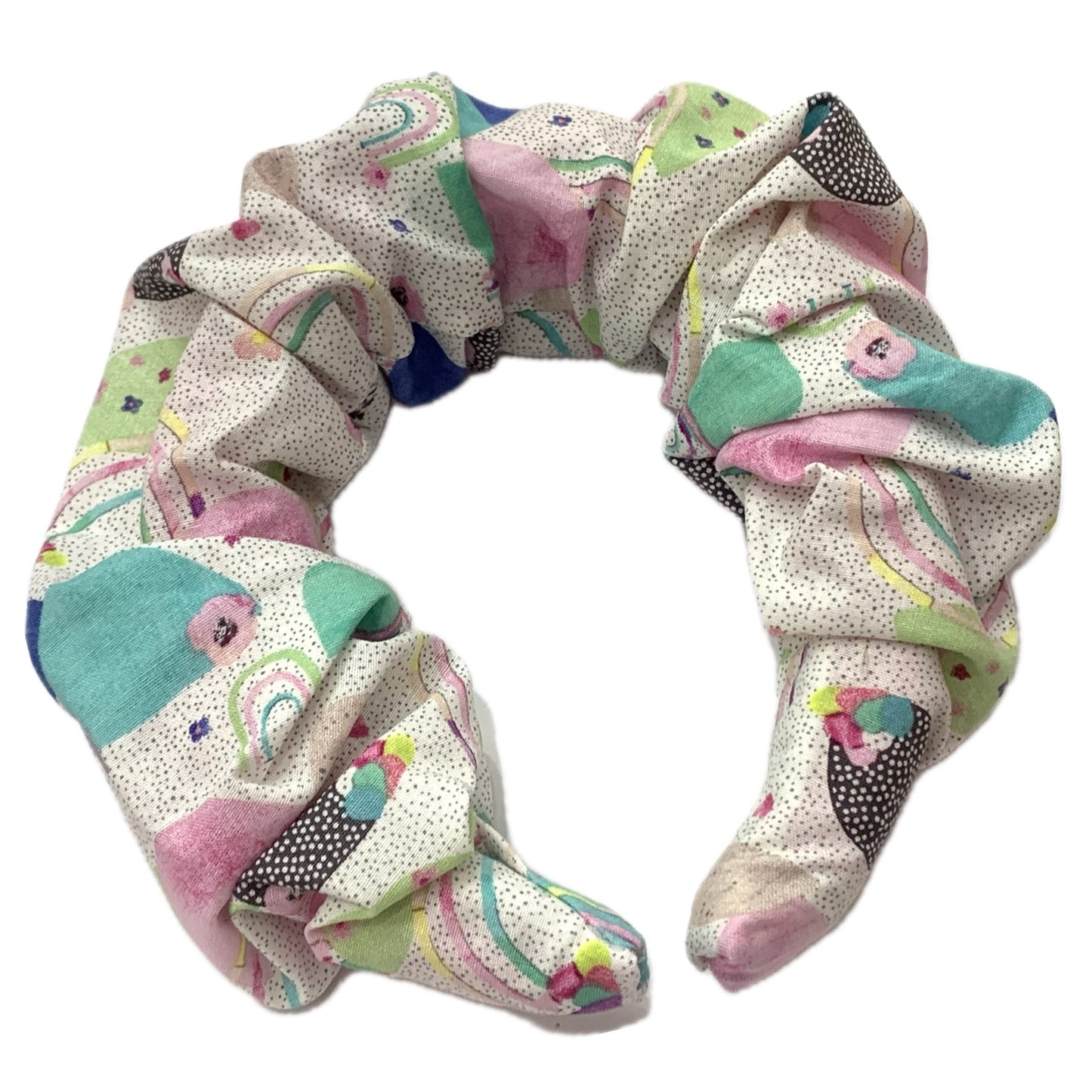 THIS BIRD HAS FLOWN -  JUMBO SCRUNCHIE HEADBANDS- Pastel Rainbows