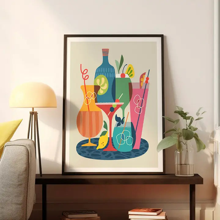 3 BIRDIES STUDIO- "Cocktails" A5 Art Print