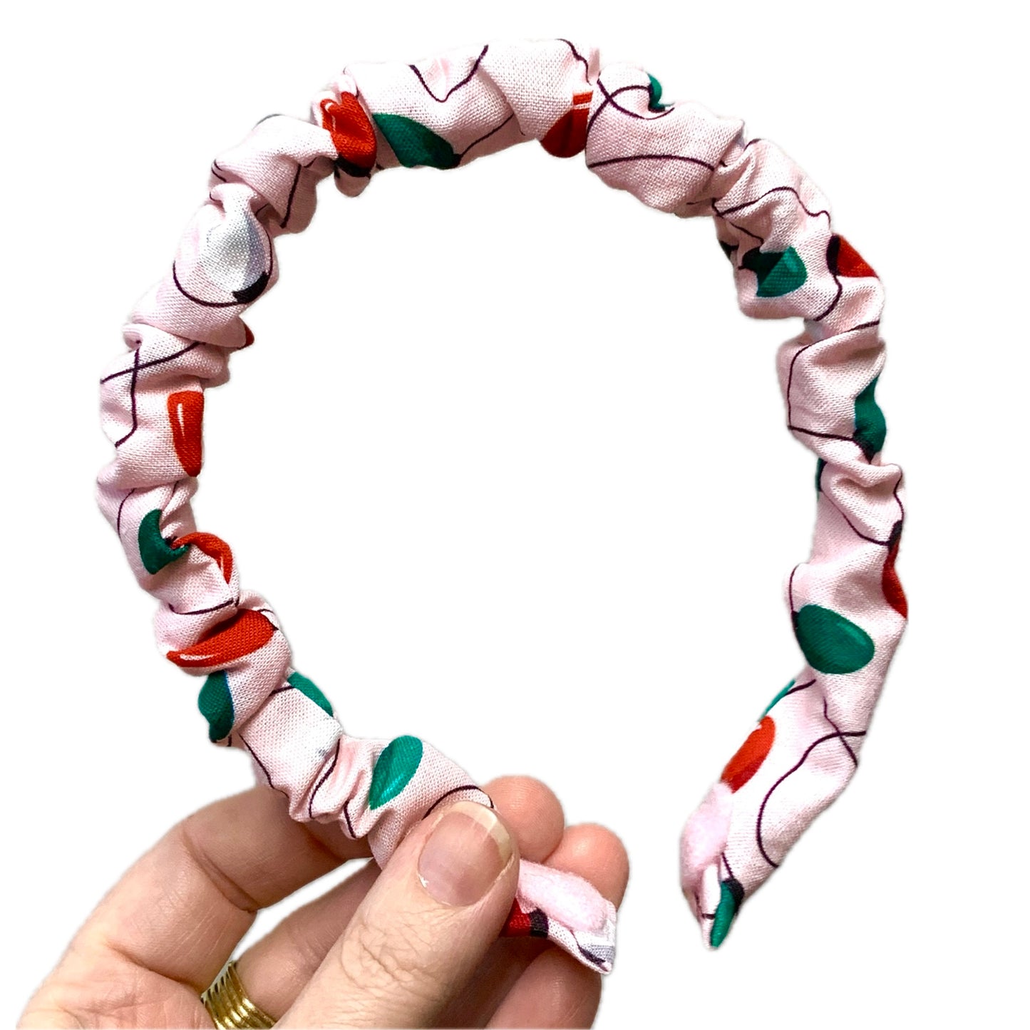 MAKIN WHOOPEE - SMALL CHRISTMAS SCRUNCHIE HEADBANDS- Pinkmas Lights