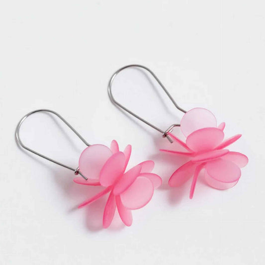 CLAIRE ISHINO- Botanical Peach Pink Blossum Earrings
