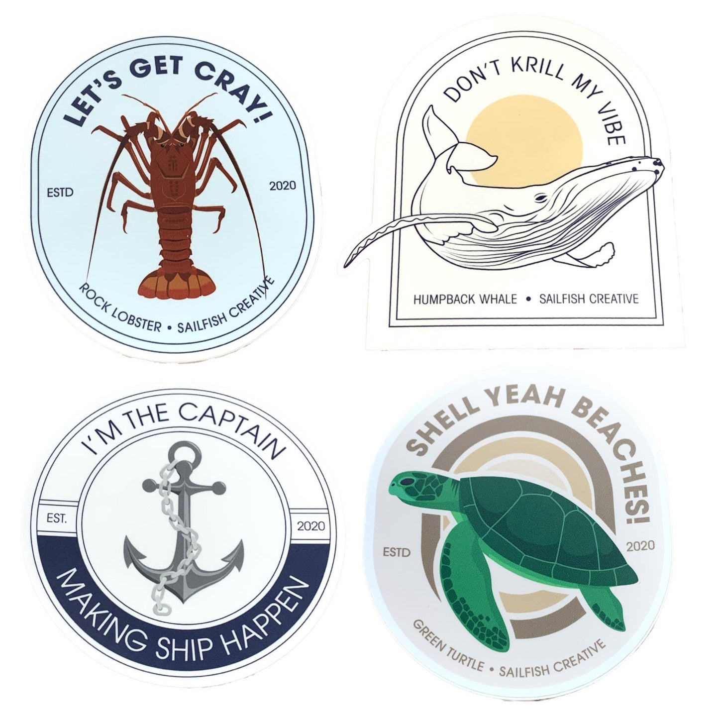 SAILFISH CREATIVE- "Let's Get Cray" Rock Lobster Pun Vinyl Sticker
