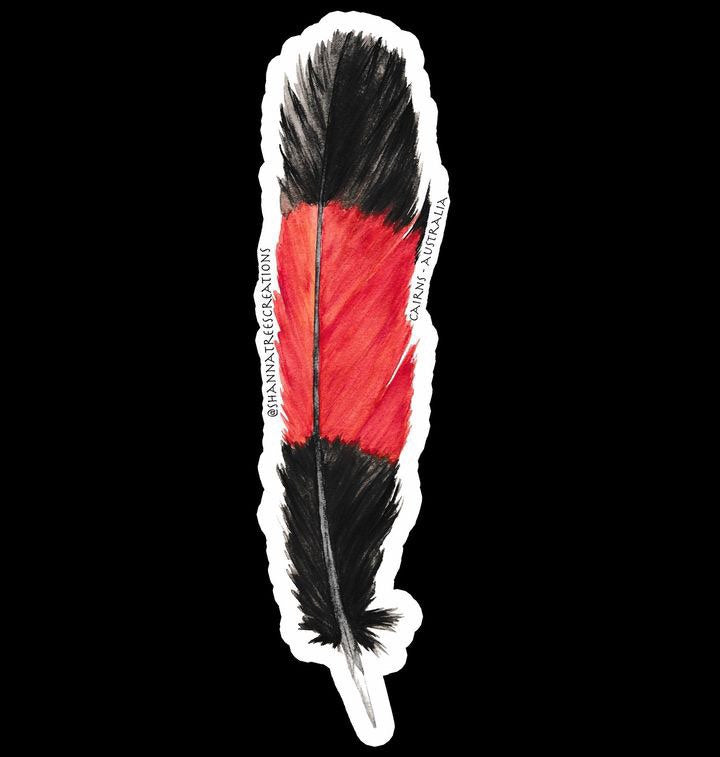Shanna Trees Creations- Black Cockatoo Feather Large Sticker