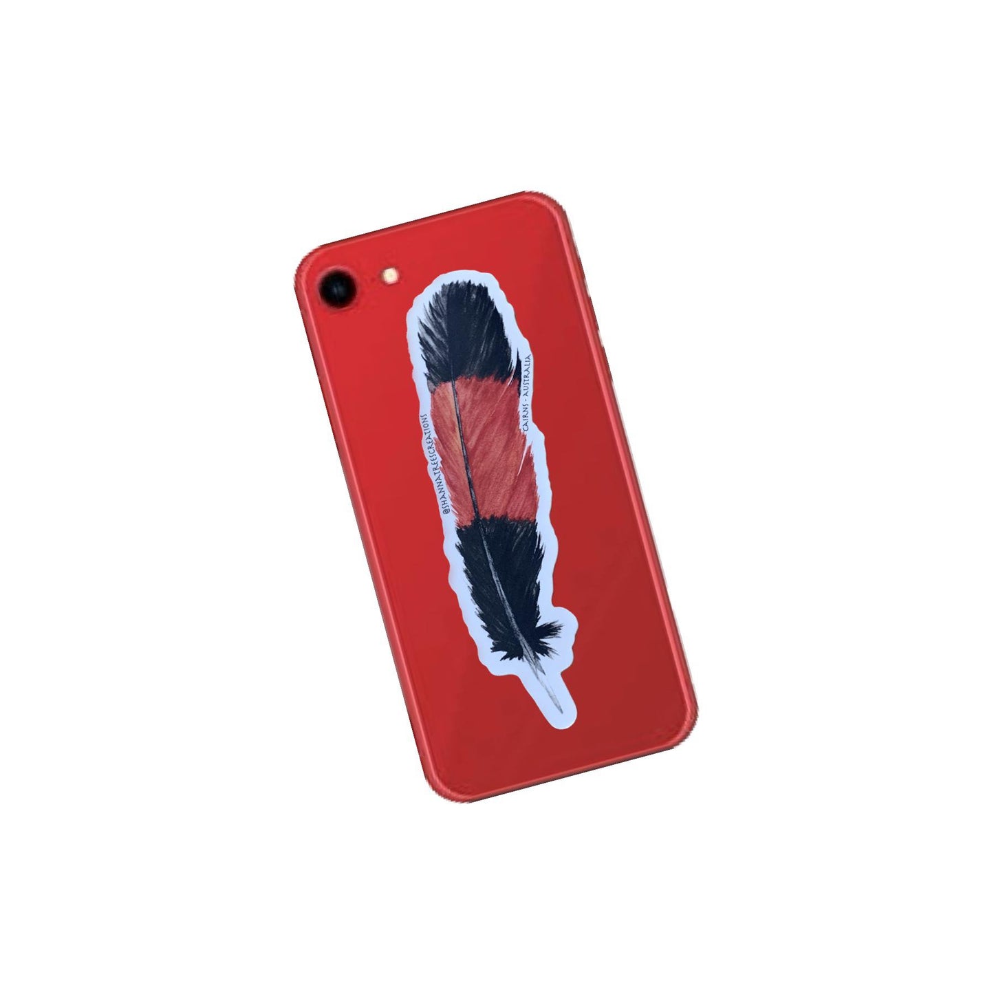 Shanna Trees Creations- Black Cockatoo Feather Large Sticker