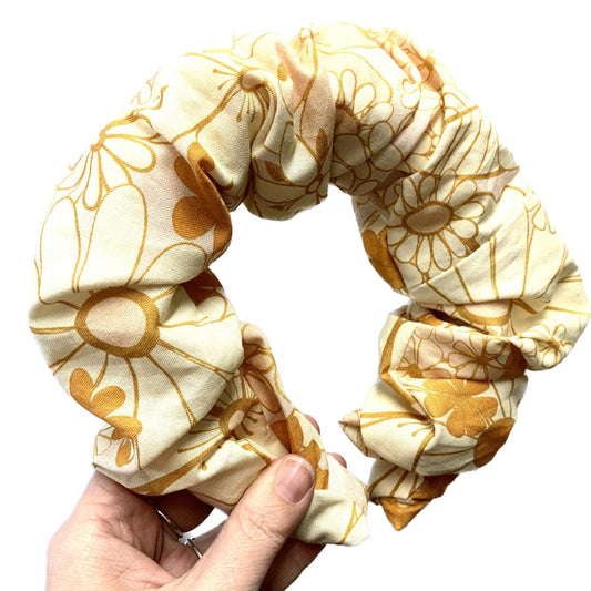 THIS BIRD HAS FLOWN -  JUMBO SCRUNCHIE HEADBANDS- Retro Floral