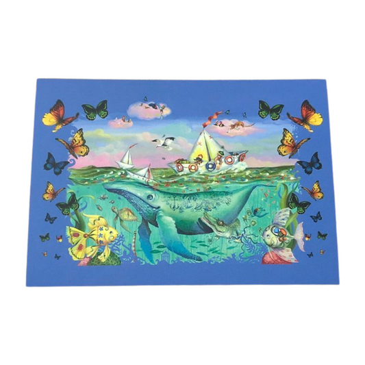 HAYLEY GILLESPIE - HUMPBACK WHALE, TURTLE AND CROCODILE POSTCARD