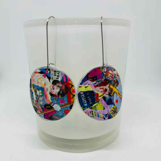 EDIE & BILL- NINA 2 SINGLE DROP- Recycled Coffee Pod & Magazine Earrings