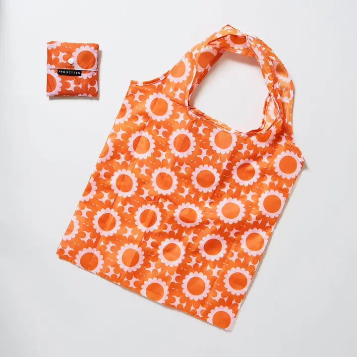 PROJECT TEN - "Pocket Shopper"- "Geo Floral" Folding Shopper Bag